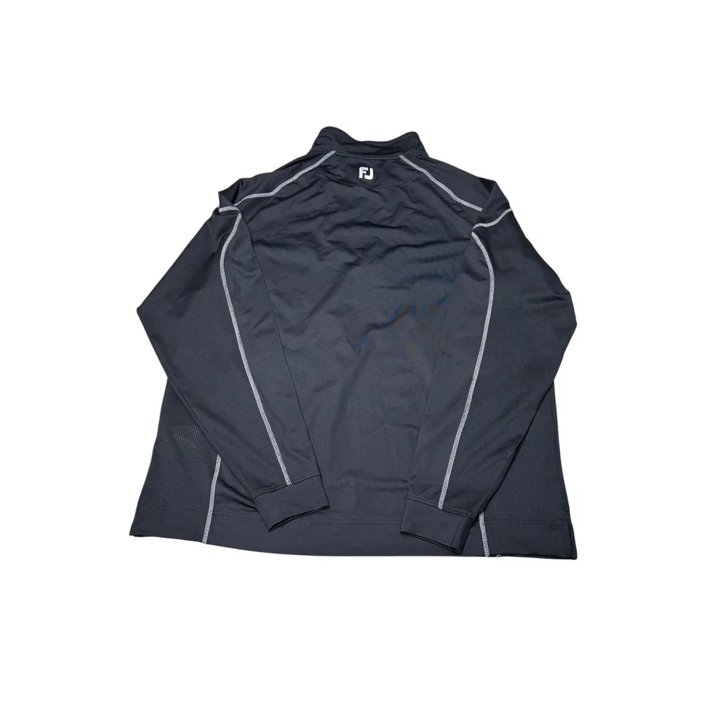FootJoy Mens XL Black Quarter Zip Pullover Performance‎ Golf Shirt 1924 Logo
